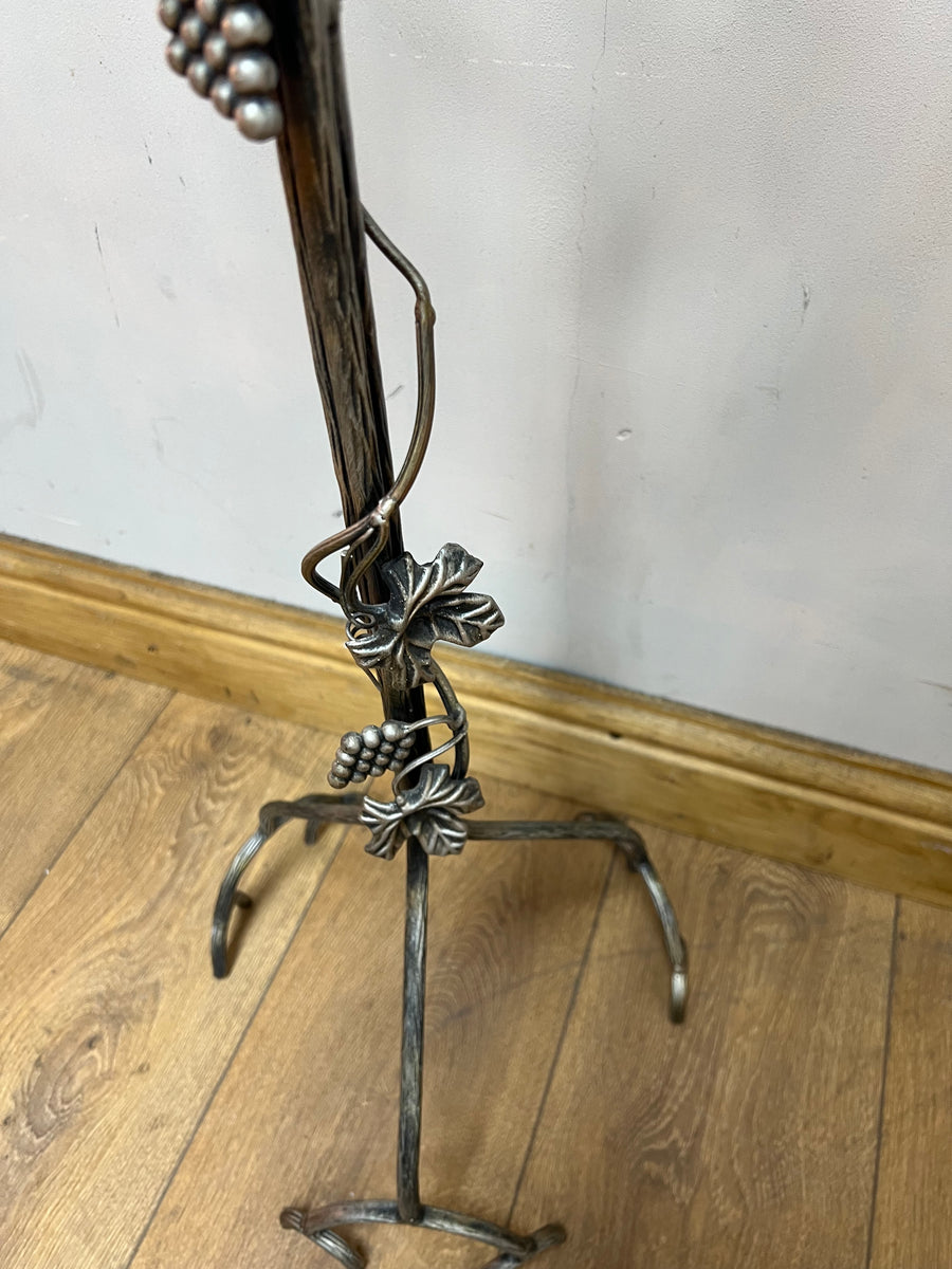 Metal Pedestal Grapevine Glass Top Plant / Lamp Stand Table (SKU66)
