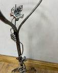 Metal Pedestal Grapevine Glass Top Plant / Lamp Stand Table (SKU66)