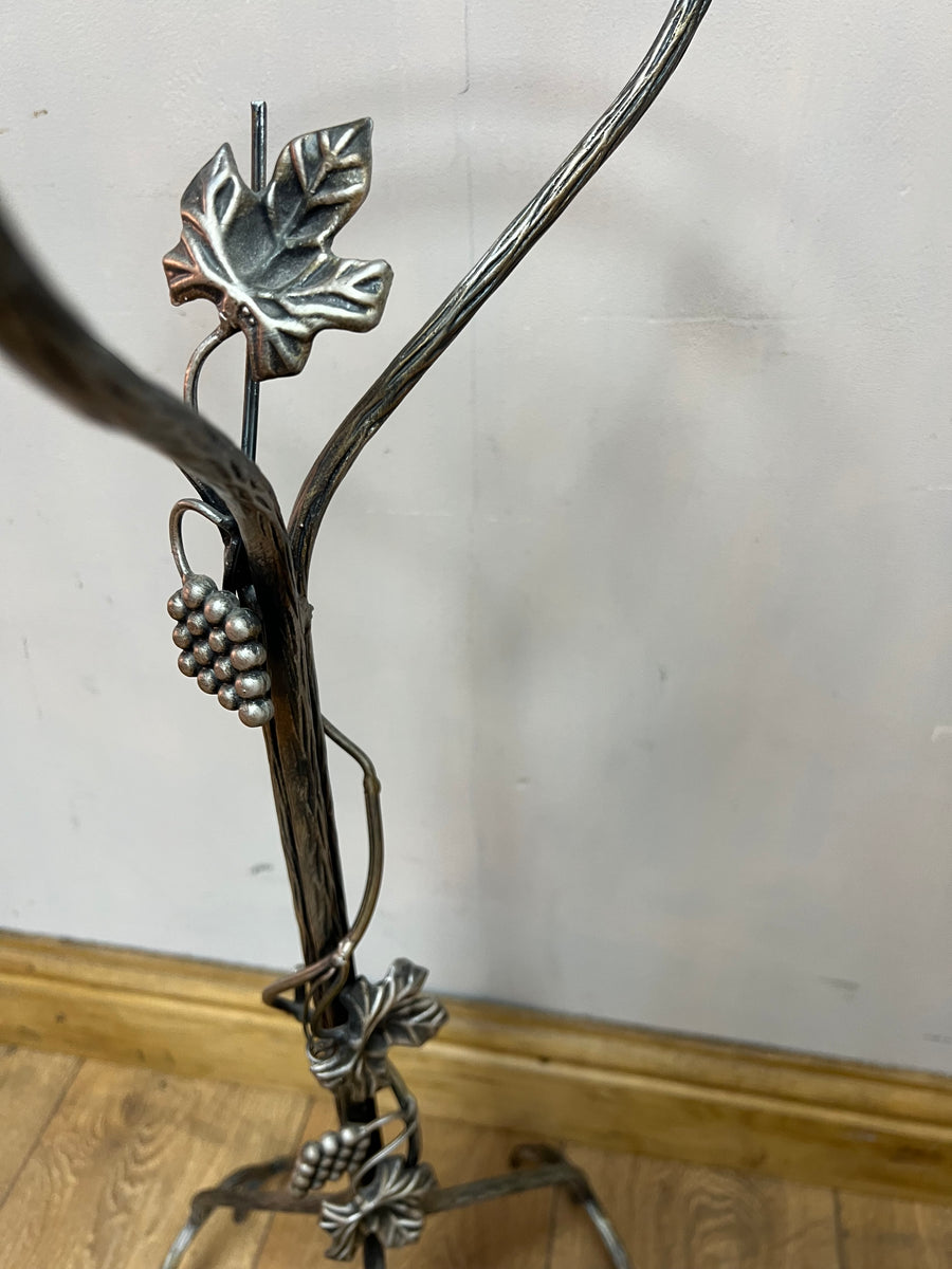 Metal Pedestal Grapevine Glass Top Plant / Lamp Stand Table (SKU66)