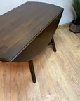 Vintage Ercol Drop Leaf Round Wooden Dining Table (SKU27)