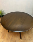 Vintage Ercol Drop Leaf Round Wooden Dining Table (SKU27)