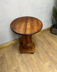 Vintage Art Deco Figured Walnut Pedestal Occasional Side Table (SKU91)