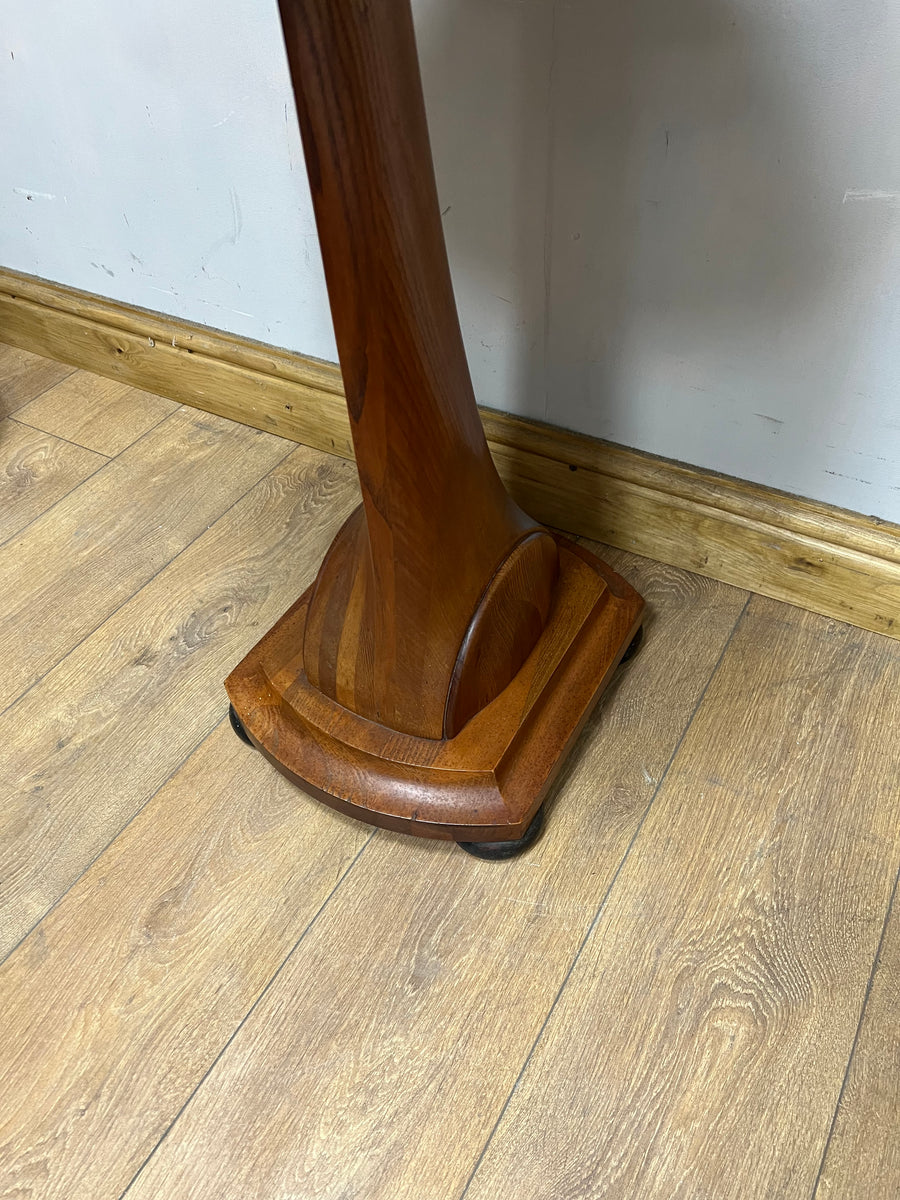 Vintage Art Deco Figured Walnut Pedestal Occasional Side Table (SKU91)