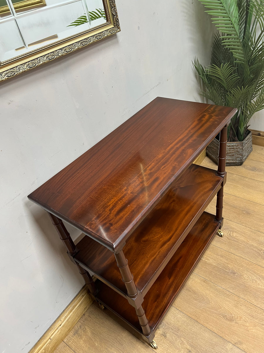 Vintage Mahogany Buffet 3 Tier Trolley on Castors (SKU81)