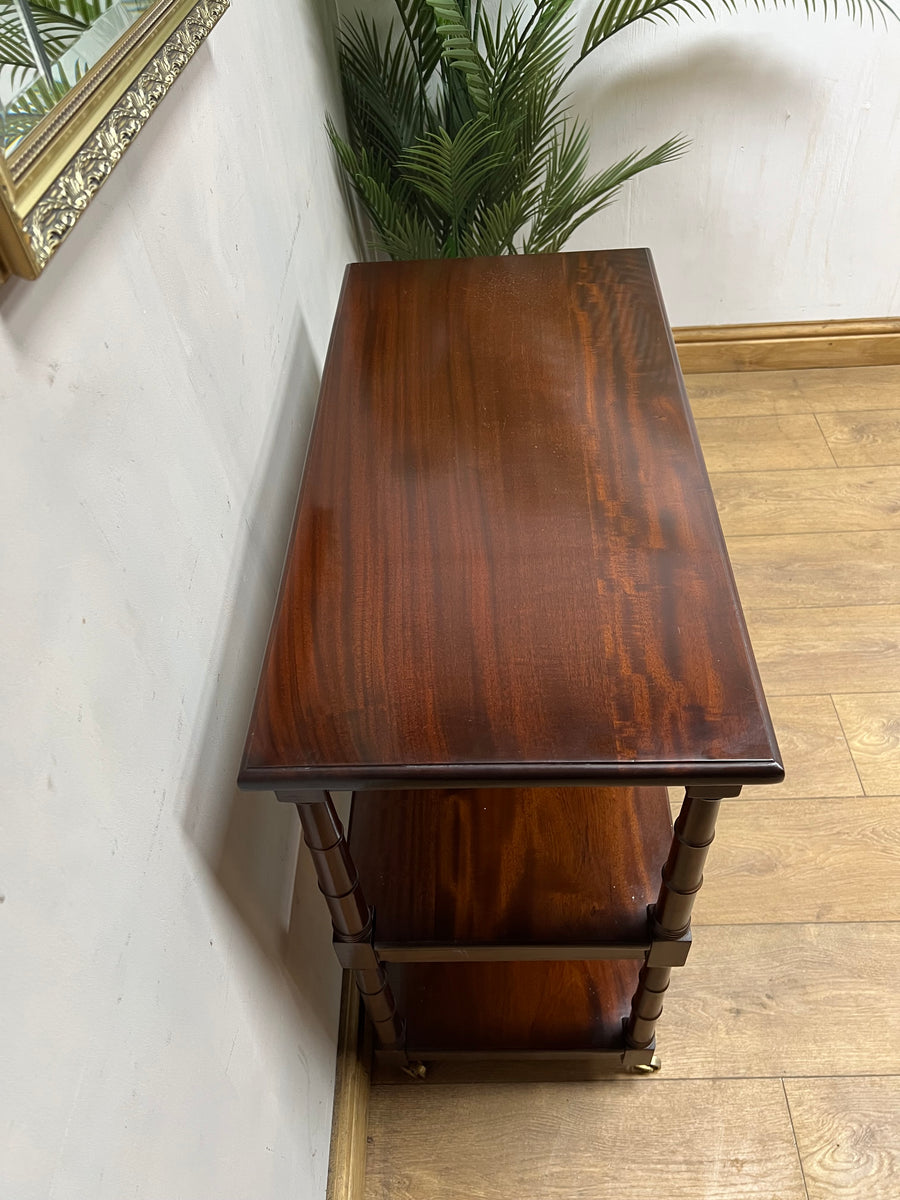 Vintage Mahogany Buffet 3 Tier Trolley on Castors (SKU81)