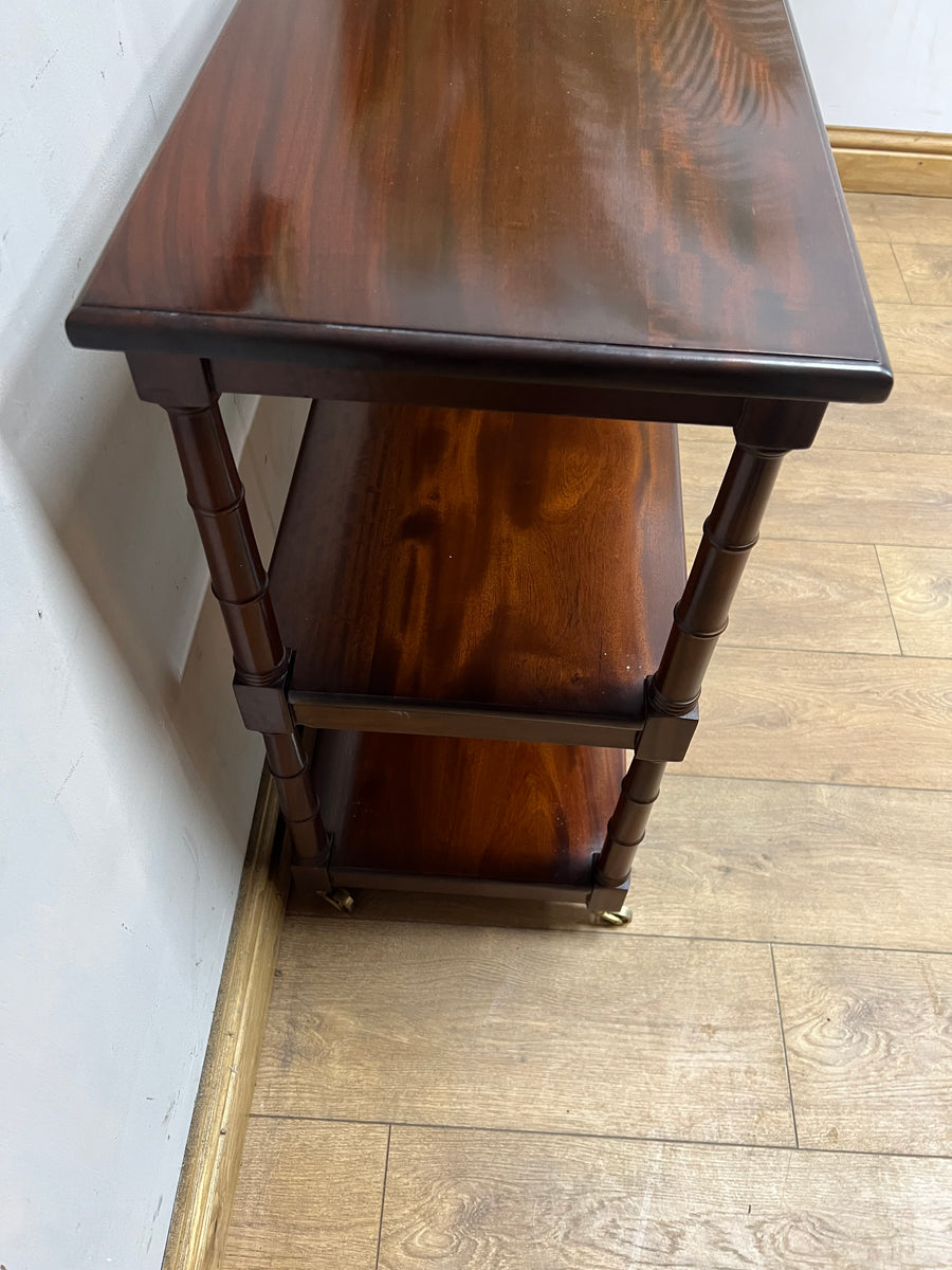 Vintage Mahogany Buffet 3 Tier Trolley on Castors (SKU81)