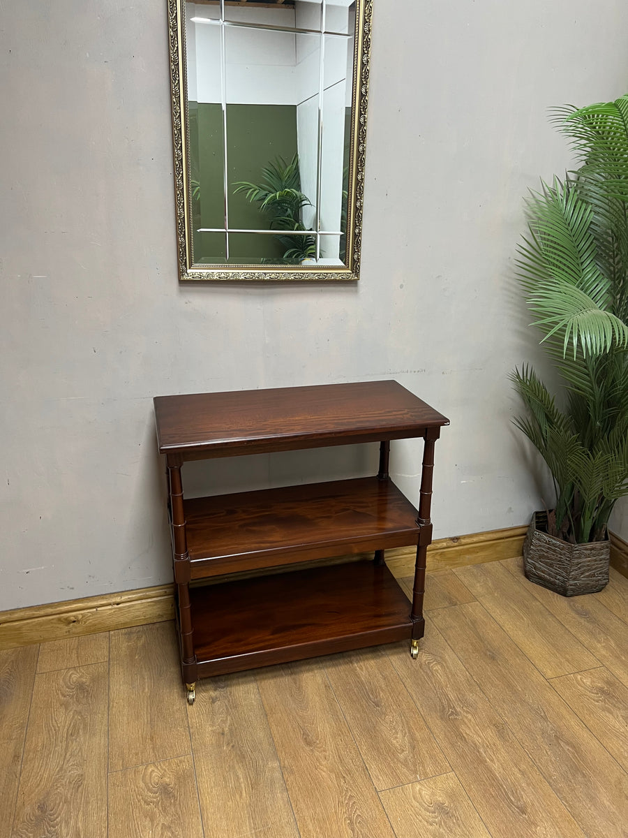 Vintage Mahogany Buffet 3 Tier Trolley on Castors (SKU81)