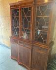 Vintage Yew Wood Glazed Bookcase Display Cabinet (SKU71)