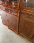 Vintage Yew Wood Glazed Bookcase Display Cabinet (SKU71)