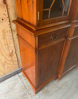 Vintage Yew Wood Glazed Bookcase Display Cabinet (SKU71)