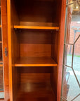 Vintage Yew Wood Glazed Bookcase Display Cabinet (SKU71)