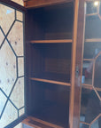 Vintage Yew Wood Glazed Bookcase Display Cabinet (SKU71)