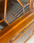 Vintage Yew Wood Glazed Bookcase Display Cabinet (SKU71)