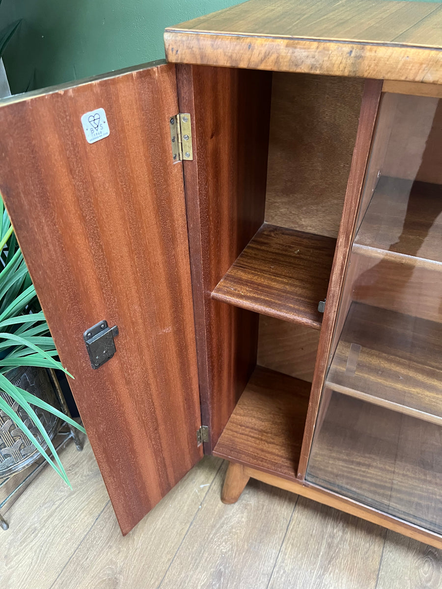 Mid Century Nathan Teak Glazed Bookcase (SKU134)