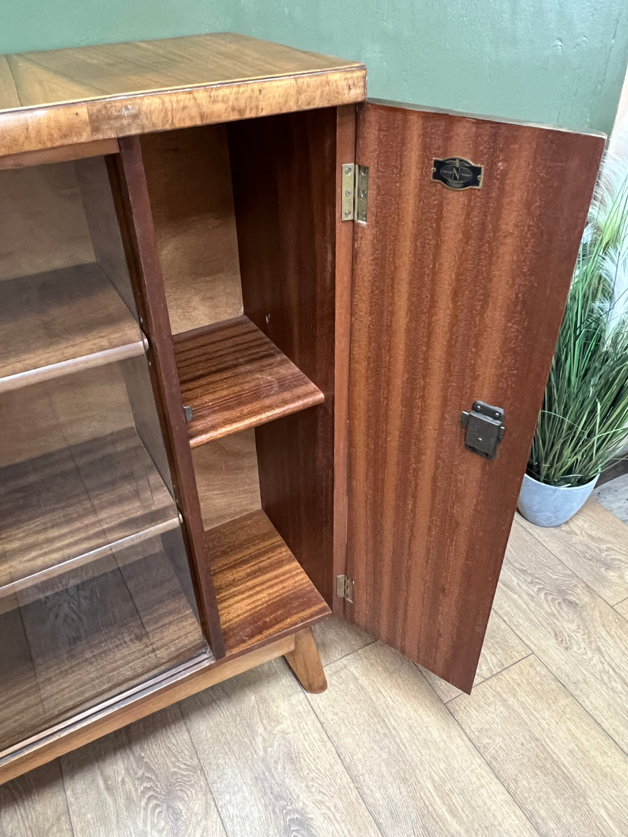 Mid Century Nathan Teak Glazed Bookcase (SKU134)