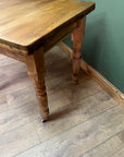 Antique Pine Small Dining Table With Drawer (SKU32)
