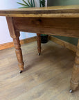 Antique Pine Small Dining Table With Drawer (SKU32)