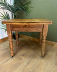 Antique Pine Small Dining Table With Drawer (SKU32)