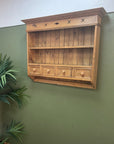 Vintage Country Pine Farmhouse Style Wall Unit With Drawers (SKU37)