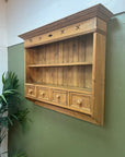 Vintage Country Pine Farmhouse Style Wall Unit With Drawers (SKU37)