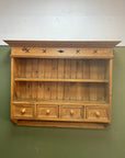 Vintage Country Pine Farmhouse Style Wall Unit With Drawers (SKU37)