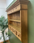 Vintage Country Pine Farmhouse Style Wall Unit With Drawers (SKU37)