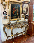 Italian Rococo Revival Style Marble Top Console Table (SKU242)
