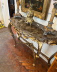 Italian Rococo Revival Style Marble Top Console Table (SKU242)