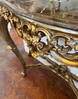 Italian Rococo Revival Style Marble Top Console Table (SKU242)