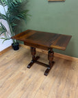 Small Vintage Oak Draw Leaf Wooden Dining Table (SKU36)