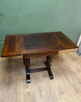 Small Vintage Oak Draw Leaf Wooden Dining Table (SKU36)