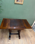 Small Vintage Oak Draw Leaf Wooden Dining Table (SKU36)
