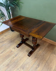 Small Vintage Oak Draw Leaf Wooden Dining Table (SKU36)
