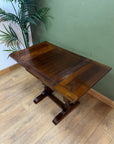 Small Vintage Oak Draw Leaf Wooden Dining Table (SKU36)