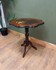 Vintage Italian Walnut Top Floral Inlay Side Table (SKU92)