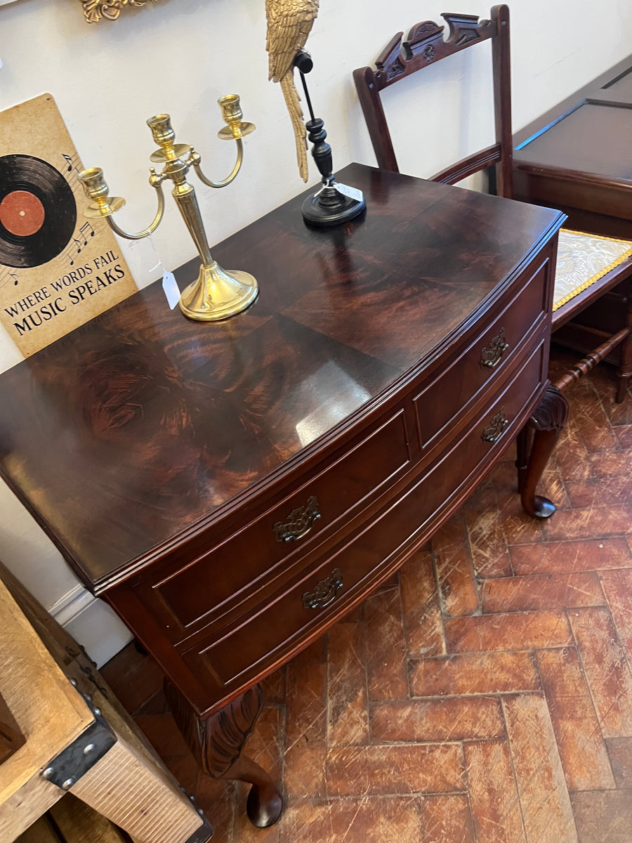 Mahogany Georgian Style Low 2 Drawer Chest Side Table (SKU227)