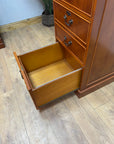 Vintage Yew Wood Suspension 3 Drawer Filing Cabinet (SKU136)
