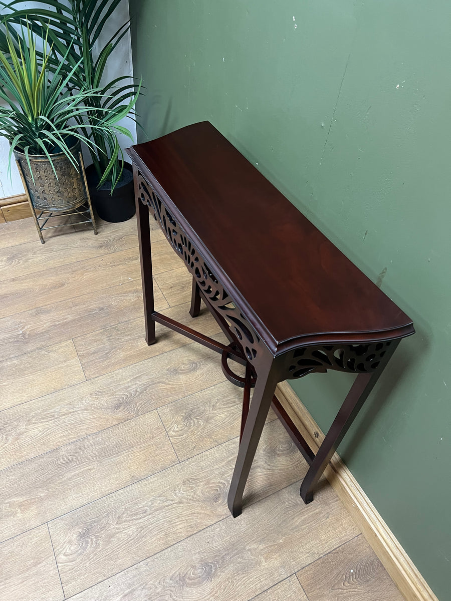Narrow Mahogany Carved Console Table (SKU221)