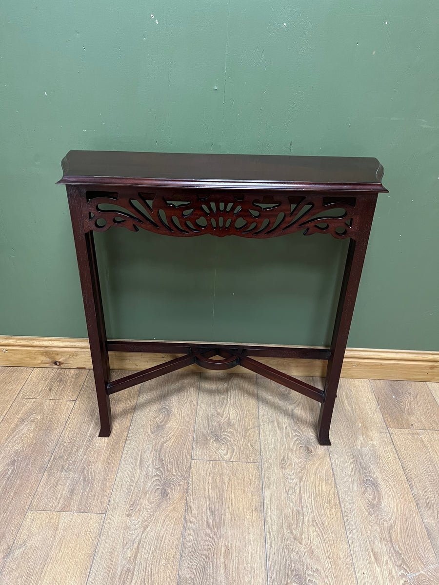 Narrow Mahogany Carved Console Table (SKU221)