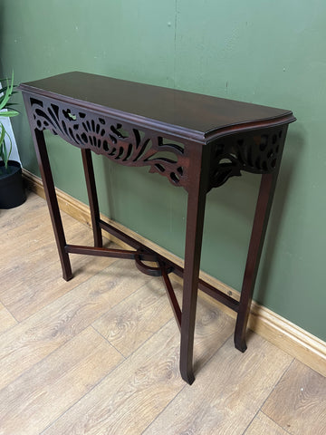 Narrow Mahogany Carved Console Table (SKU221)