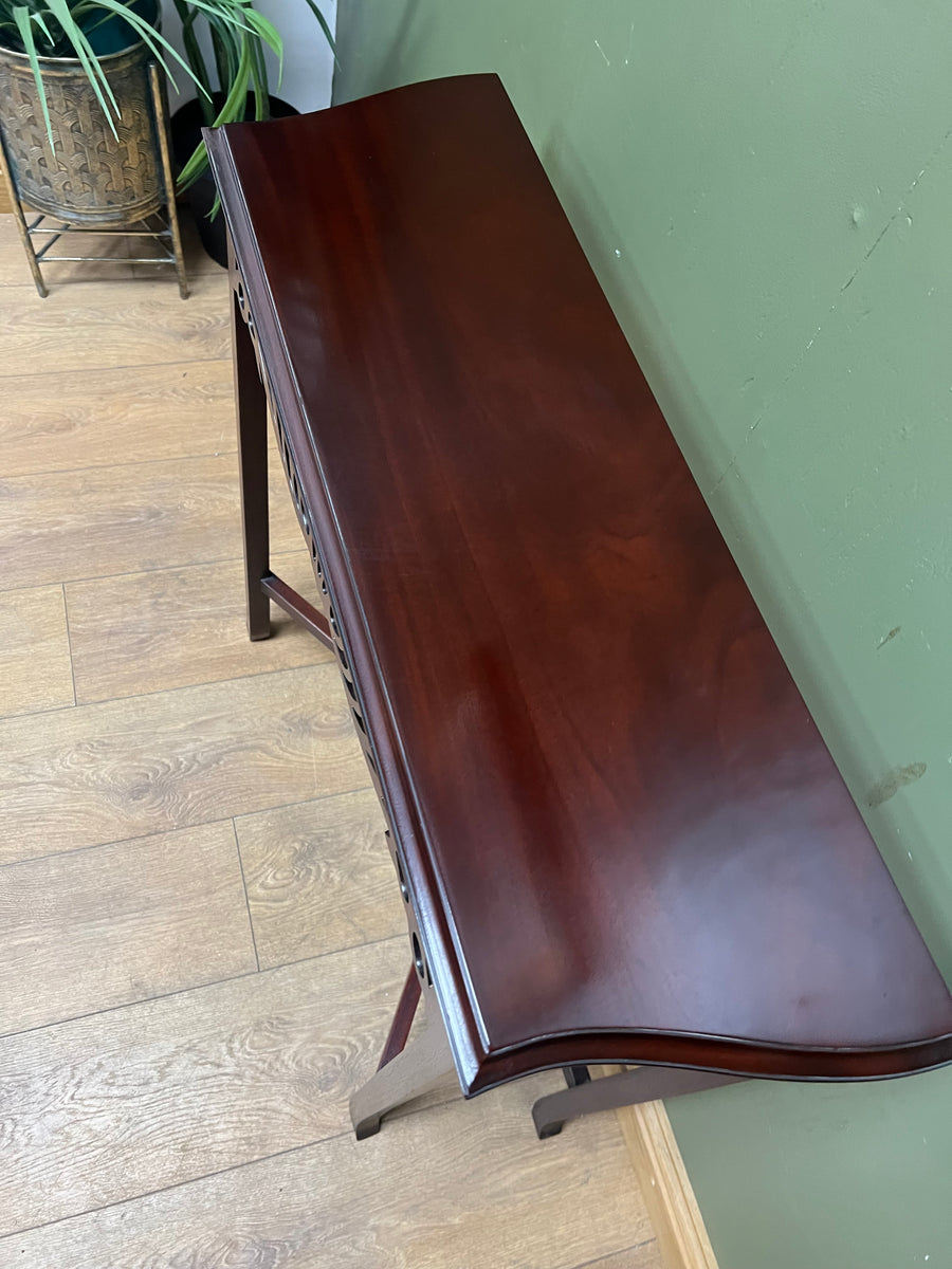 Narrow Mahogany Carved Console Table (SKU221)