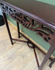 Narrow Mahogany Carved Console Table (SKU221)