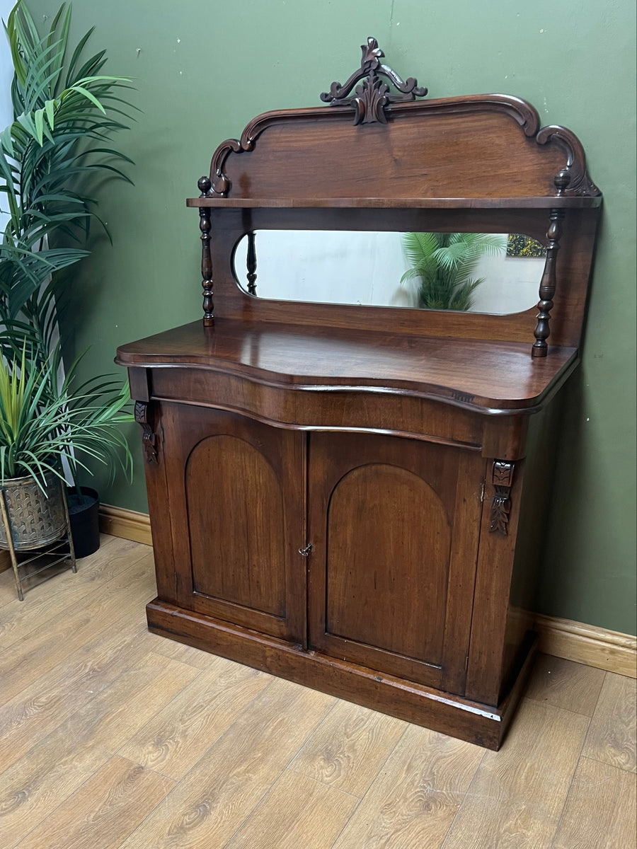 Antique Victorian Mahogany Chiffonier With Mirror (SKU053)