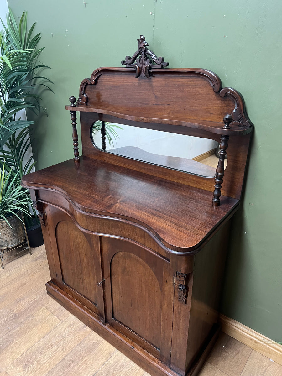 Antique Victorian Mahogany Chiffonier With Mirror (SKU053)