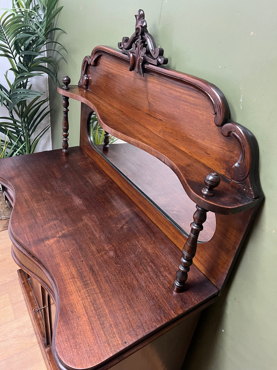 Antique Victorian Mahogany Chiffonier With Mirror (SKU053)