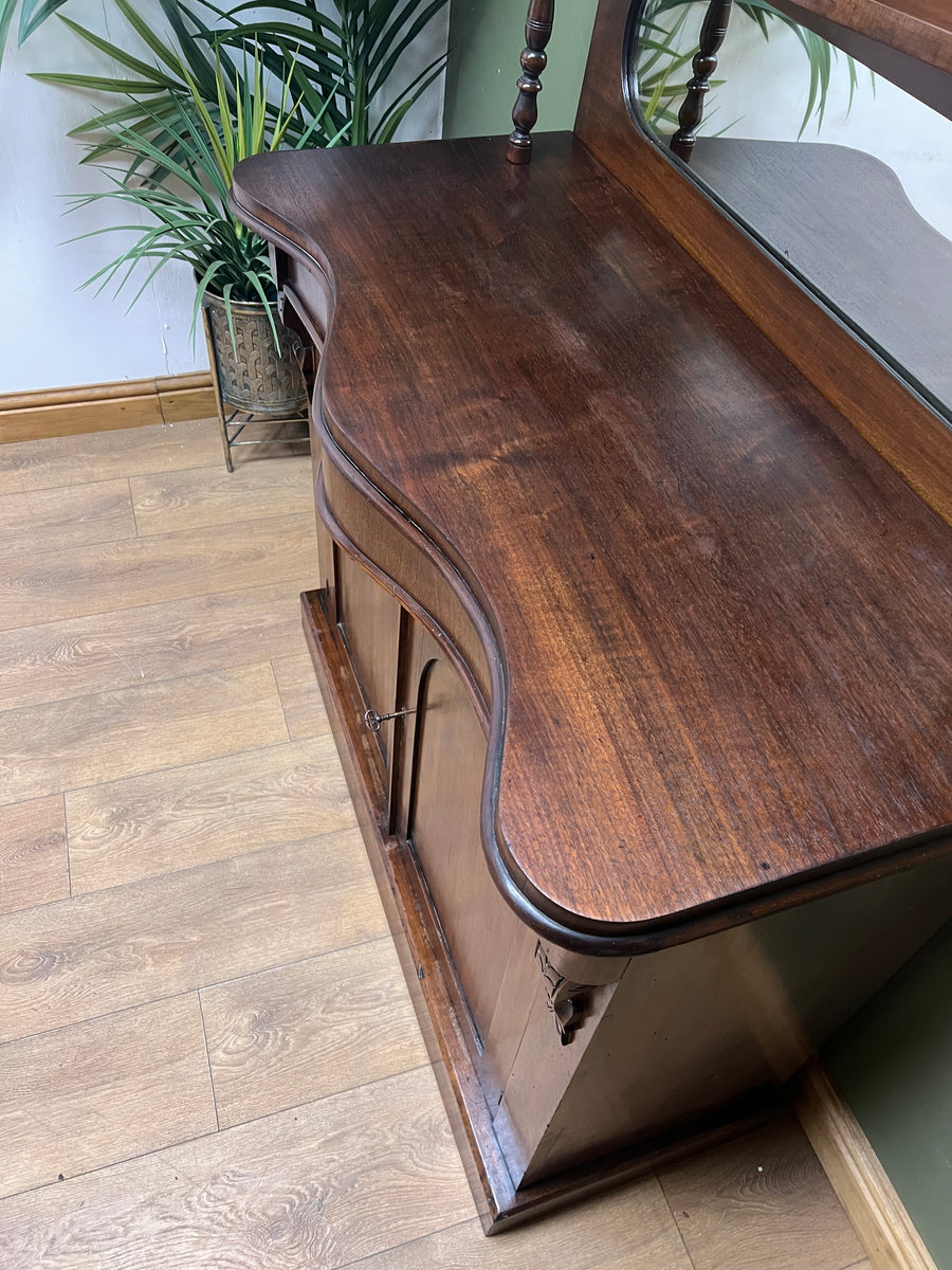 Antique Victorian Mahogany Chiffonier With Mirror (SKU053)