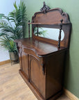 Antique Victorian Mahogany Chiffonier With Mirror (SKU053)