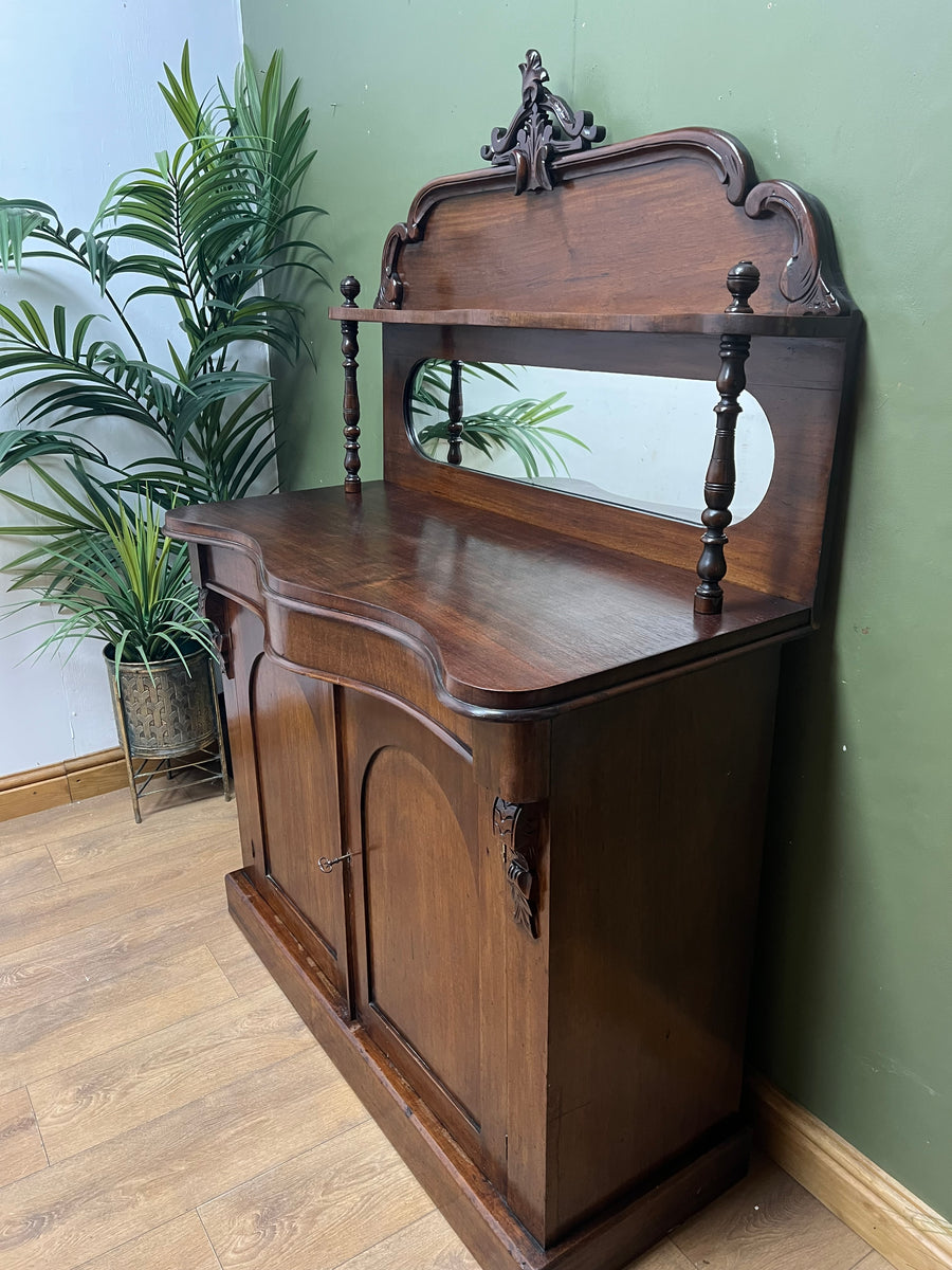 Antique Victorian Mahogany Chiffonier With Mirror (SKU053)