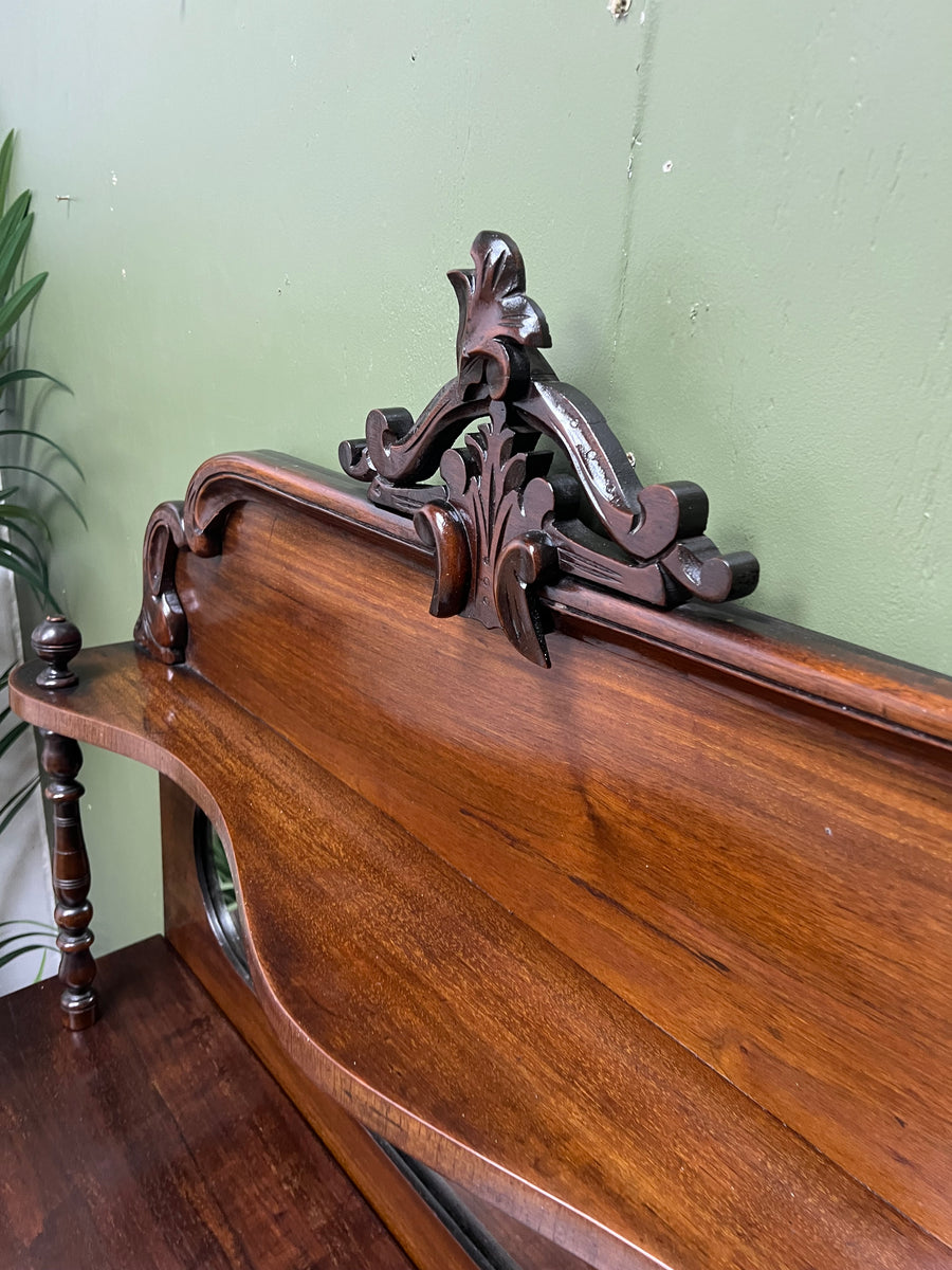 Antique Victorian Mahogany Chiffonier With Mirror (SKU053)