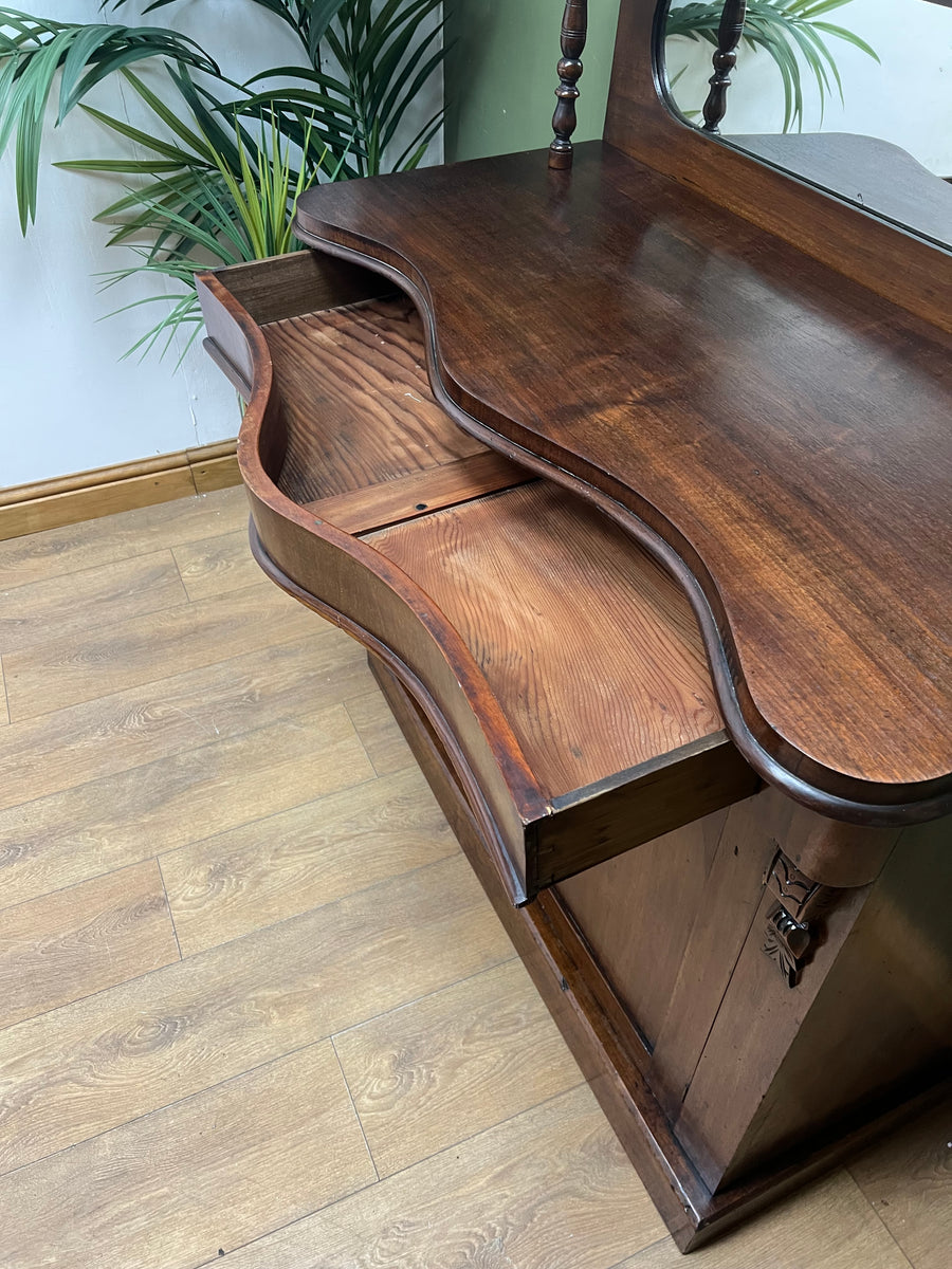 Antique Victorian Mahogany Chiffonier With Mirror (SKU053)